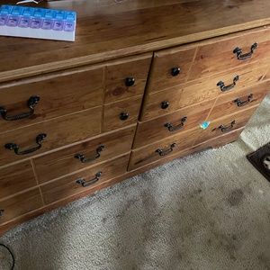 Solid cedar bed frame and dresser